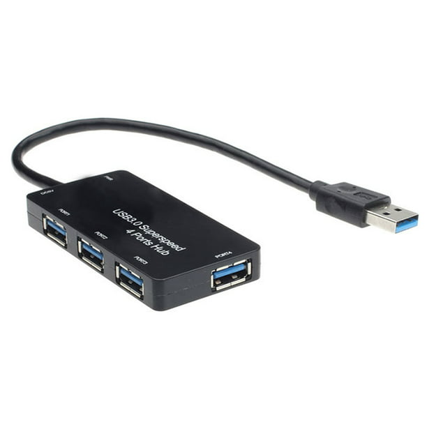 White SDENSHI Portable Mini 4 Port USB 3.0 High Speed Hub Plug Adapter for Notebook PC New 